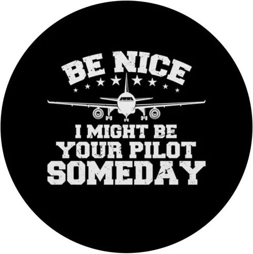 Vista 3 de Pilot Design For Men Women Aviation Airplane Pilot Funny PopSockets Swappable PopGrip