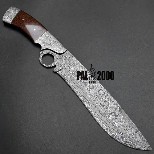 Vista 7 de PAL 2000 KNIVES Cuchillo Bowie de acero de Damasco hecho a mano de 13 pulgadas - Mango de micarta con refuerzos de acero de Damasco 1094