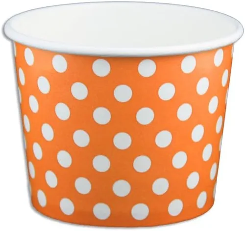 Vista 3 de Vasos de papel de yogur de 12 onzas, 1000 unidades (lunares - azul)