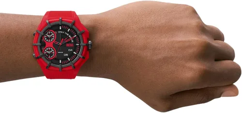 Vista 4 de Diesel Mens 51mm Framed Quartz Lightweight Nylon and Silicone Three-Hand Watch