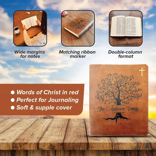 Vista 8 de STARKENBURG COMPANY Biblia familiar personalizada, Biblia familiar personalizada NIV, Biblia grabada, Biblia de boda, regalos cristianos, Biblia