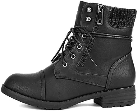 Vista 3 de DREAM PAIRS Women's Lace Up Combat boots Ankle Booties