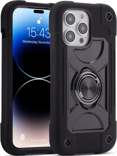 Vista 67 de MARKILL Funda compatible con iPhone 14 Pro de 6.1 pulgadas con soporte de anillo integrado, protección contra caídas de grado militar, carcasa Palta