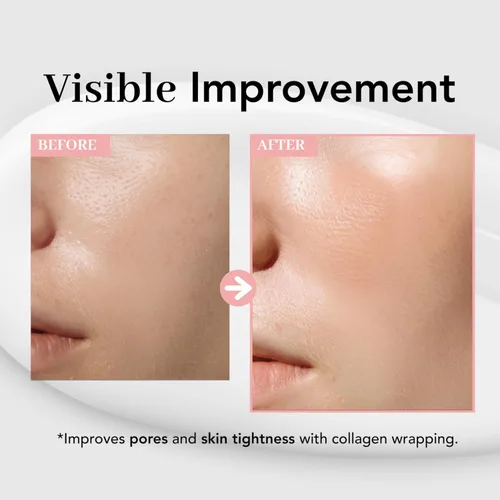 Vista 5 de NOWATER Mascarilla facial de colágeno para piel cristalina, colágeno hidrolizado coreano y 6 péptidos, reafirma e hidrata visiblemente en 15
