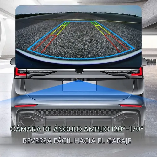 Vista 4 de Cámara de respaldo HD para automóvil con cámara de matrícula de visión nocturna de 8 LED, gran angular de 170°, cámara de visión trasera impermeable