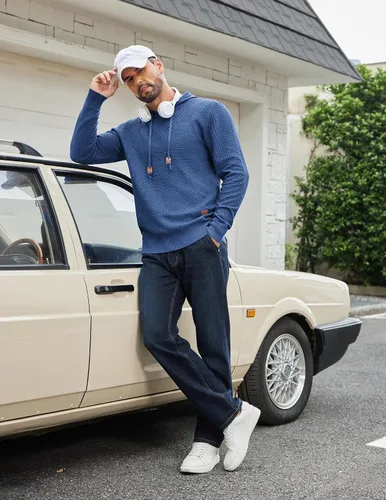 Vista 60 de COOFANDY Sudadera con capucha para hombre, casual, de manga larga, con cordón, de punto gofre, ajustada
