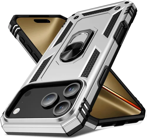Vista 14 de Korecase Funda para iPhone 17 Pro con soporte de anillo, grado militar, resistente, a prueba de golpes, protección de cuerpo completo para Apple