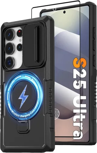 Vista 119 de Funda magnética para Samsung Galaxy Note 20 Ultra con soporte de anillo [con protector de pantalla] [Compatible con carga inalámbrica MagSafe] Funda