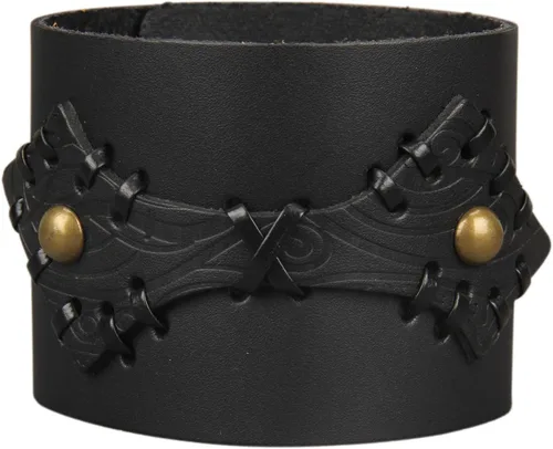 Vista 44 de Jeilwiy Pulseras de cuero punk para hombres, pulseras hechas a mano, brazalete ancho, joyería trenzada, color negro y marrón, ajustable, regalos
