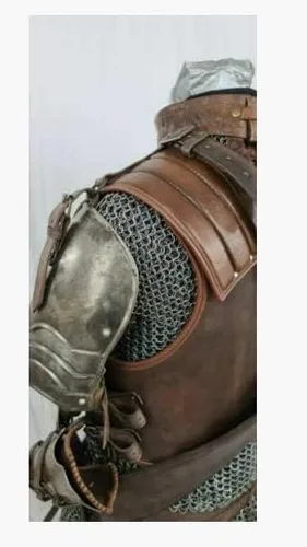 Vista 4 de Armadura completa de cuero medieval Samurai - Armadura de cuero para LARP y cosplay conjunto completo de cuero