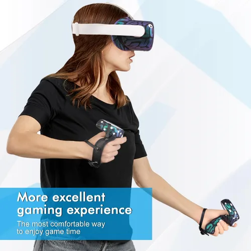 Vista 29 de Relohas Accessories for Oculus Quest 2, VR Accessory Set for Meta Quest 2, Include Controller Grip Leather Cover, VR Shell Cover, Face Cover, The