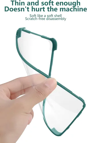 Vista 4 de Funda compatible con Realme 7 Pro, compatible con Realme 7 Pro, protector de pantalla integrado 2 en 1, color verde