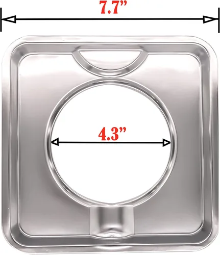 Vista 2 de SGP-400 Paquete de 4 Reemplazo Cuadrado Cromado de 7.75" x 7.75" para Bandeja de Goteo de Estufa de Gas Reemplaza 786333 PS11744751 WP786333