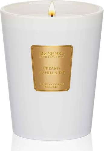 Vista 10 de M&SENSE - Vela de cera de soja natural aromática de 35 onzas, extragrande, 3 mechas, 150 horas, larga duración, combustión lenta, para decoración