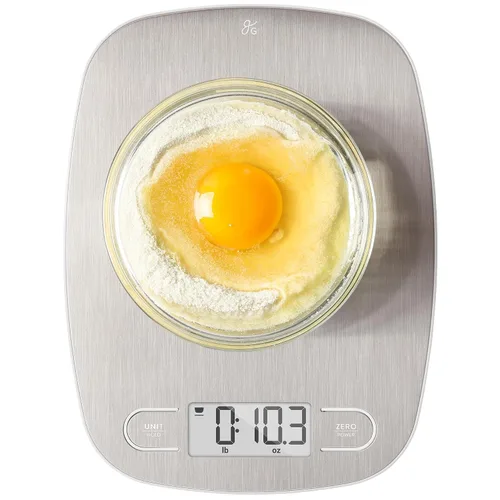 Vista 17 de Greater Goods Báscula de alimentos – Báscula digital de cocina, precisión de 1g (0.035 oz), tara fácil y conversión rápida, diseño compacto delgado