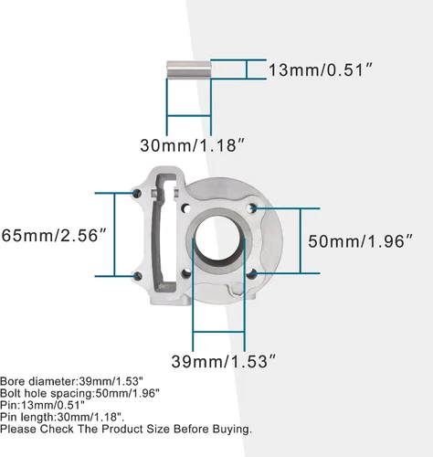 Vista 2 de GOOFIT Kit de cilindros para scooter de 4 tiempos GY6 49cc 50cc ATV Scooter 1.535 in Bore