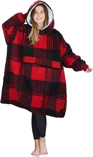 Vista 48 de Tirrinia - Sudadera con capucha de gran tamaño, manta de sherpa cómoda, reversible, gigante, para adultos, hombres, mujeres, adolescentes, esposa