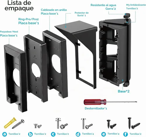 Vista 6 de OLAIKE Soporte Angular Impermeable de 30 a 60 Grados para Timbre de Video 1/2/3/3Plus/4/Cableado/Pro/Pro2/(Lanzamiento 2020), Timbre Blink y Nest