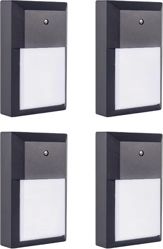 Vista 7 de YoonLIT - Farol LED de pared para exteriores, fotocélula del anochecer al amanecer, luz impermeable para porche, garaje, escalera, pasillo, 12 W