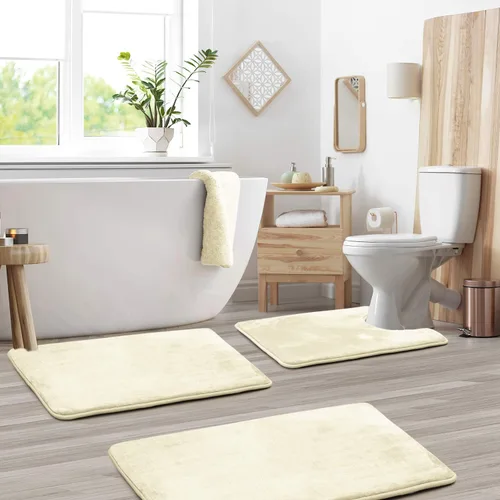 Vista 13 de Clara Clark Alfombra de Baño 24" x 17" - Alfombras de Baño, Tapete de Baño de Espuma Viscoelástica, Afelpado, Acogedor, Ultra Suave, Antideslizante