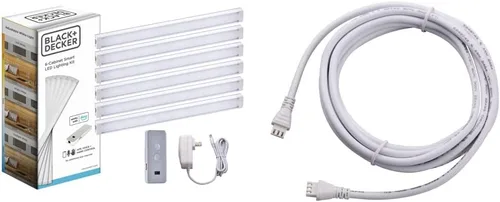 Vista 8 de BLACK+DECKER - Compatible con el kit de iluminación Alexa Smart para debajo del gabinete, LED ajustables, barra de 18 pulgadas, blanco, certificado