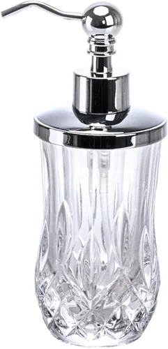 Vista 12 de Dispensador de jabón de vidrio ámbar de 9 onzas con bomba de aleación de zinc negro mate, vidrio de corte grueso sin plomo, dispensadores de jabón