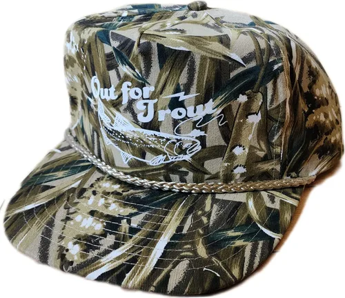 Vista 4 de ThatsRad Out for Trout Camionero Camuflaje Sombrero Visera Cuerda Snapback Camo Pesca Mosca