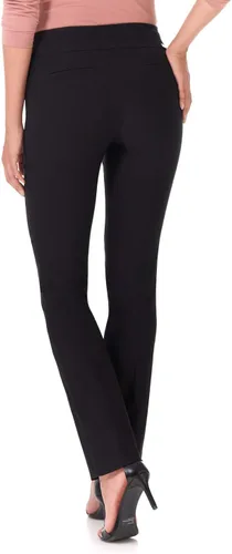 Vista 3 de Rekucci - Pantalones elegantes y rectos para mujer, fácil de ponerse para uso diario con control de barriga
