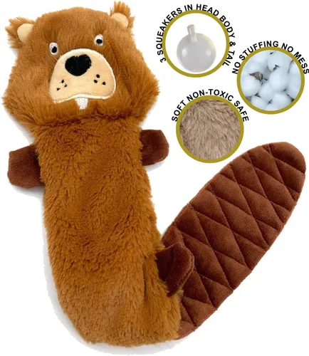 Vista 5 de Jalousie Paquete de 5 juguetes chirriantes para perros sin relleno con forro duradero sin relleno, juguetes para perros de papel arrugado, juguete