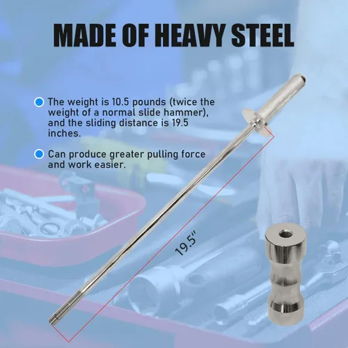 Vista 2 de CMTOOL Kit de herramientas de extracción de eje CV, 10 libras, juego de extractor de martillo deslizante resistente con adaptador de extracción
