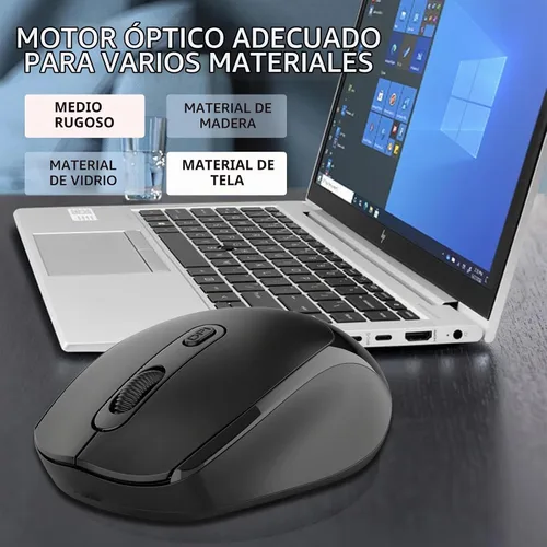 Vista 5 de ONE-UP Ratón inalámbrico, 2.4G, silencioso, receptor nano USB, para laptop, Chromebook, PC, Mac, Windows y trabajo escolar (negro)