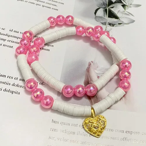 Vista 5 de 2000 cuentas de vinilo Heishi planas, redondas, de arcilla polimérica, espaciadoras para hacer pulseras, collares, aretes, accesorios para blanco