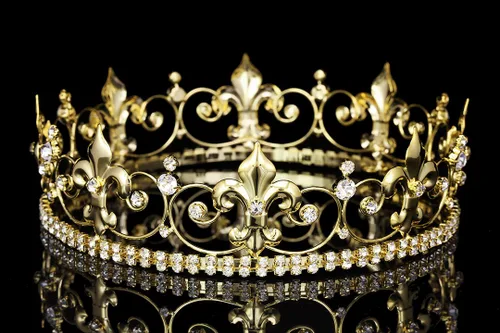 Vista 3 de Ornate corona de rey con flor de liz de 2 pulgadas
