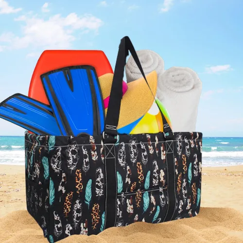 Vista 36 de NGIL Bolsa de comestibles reutilizable extra grande plegable de gran tamaño para comestibles, almacenamiento, picnic, playa, Estampado