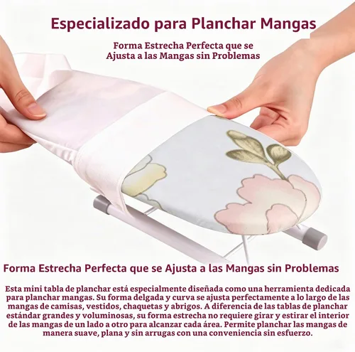 Vista 2 de Mini tabla de planchar plegable, tabla de planchar de mesa que ahorra espacio, manejo de puños y collares, tabla de hierro compacta portátil, diseño