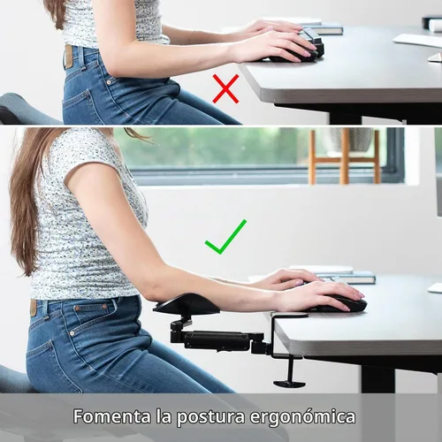 Vista 6 de VIVO Reposabrazos ajustable universal con abrazadera, cojín giratorio para codo de escritorio, soporte de brazo de plataforma de extensión sobre