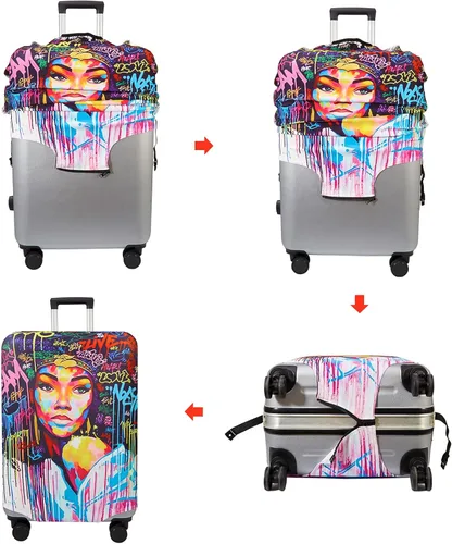 Vista 4 de WUJIAONIAO - Funda protectora para equipaje de viaje, 18 - 32 pulgadas 45.72 a 81.28 cm.