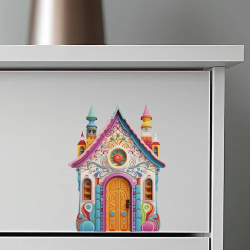 Vista 6 de Bright Toy House - Adhesivo de pared para puerta de hadas