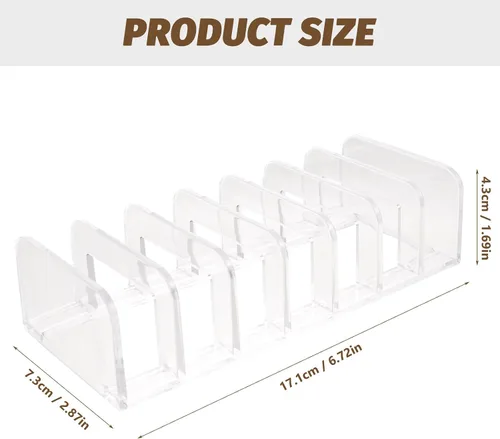 Vista 2 de VALICLUD Transparent Divided Makeup Pallet Organizer with Slots Cosmetic Storage Container for Eyeshadow Lipstick and Makeup Accessories Compact