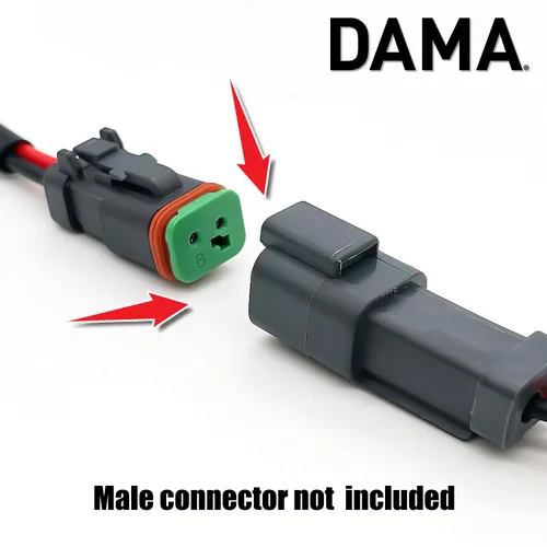 Vista 5 de DAMA Deutsch DT 2 pines enchufe hembra arnés de cableado hembra Conectores de coleta para cable a cable luz de trabajo LED, barra de luz LED