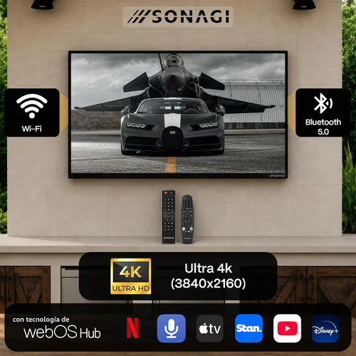 Vista 4 de SONAGI Helios - Televisor de 55 pulgadas para exteriores con sol completo, 4K UHD, 1000 Nit antirreflejos