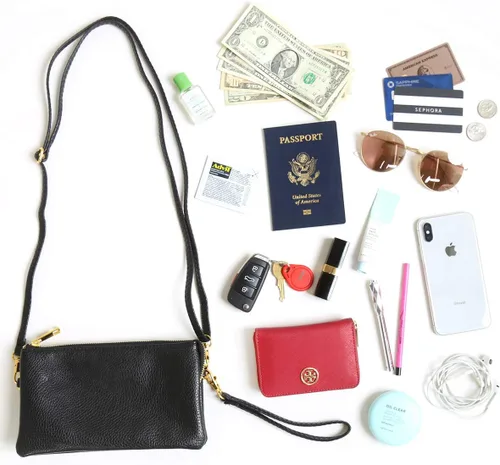 Vista 5 de RIAH FASHION Cartera convertible de cuero vegano para bolso de mano Bolso pequeño para teléfonoranuras para tarjetas y muñeca desmontablebandolera