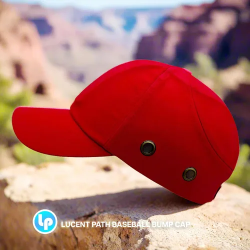 Vista 2 de Red Baseball Safety Bump Caps Helmet Hard Hat Head Protection Caps for Men and Women
