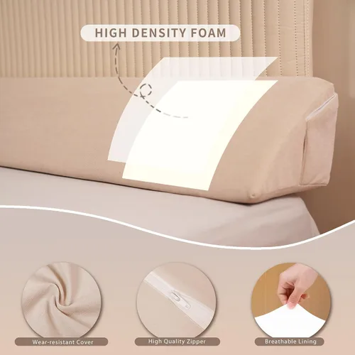 Vista 5 de Aurako Almohada de cuña para cama de tamaño matrimonial, almohada para cabecero, colchón de cuña, relleno de huecos de cama triangular, cuñas