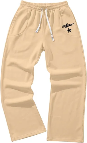 Vista 6 de SOLY HUX Pantalones deportivos holgados Y2k con cordón para hombre Gris oscuro
