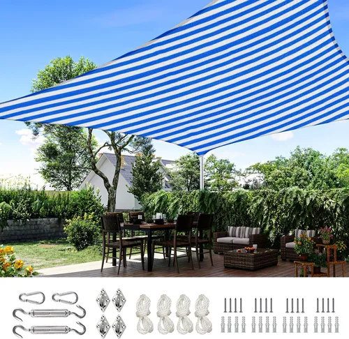 Vista 15 de Quictent Toldo rectangular de polietileno de alta densidad de 6.53 oz, 98% de bloqueo UV, para patio, jardín, cubierta comercial con kit de Marrón