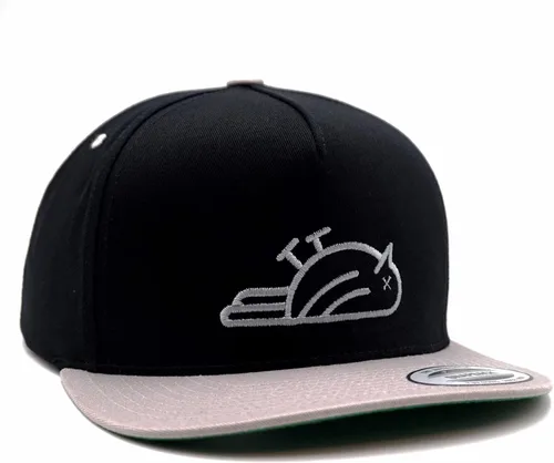 Vista 2 de Pure Bomb - Birdie Slayer - Sombrero de golf Snapback de sarga de algodón negro y plateado de 5 paneles Negro y plateado talla única