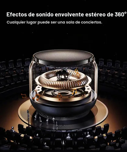 Vista 5 de NOTOKA Mini Altavoces Portátiles Bluetooth Inalámbricos, Emparejamiento TWS, Pequeño Altavoz Bluetooth con Luces y Cordón, Regalos