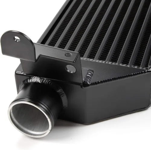 Vista 4 de Intercooler doble + kit de manguera azul negro compatible con VW VOLKSWAGEN Golf R GTI MK7 actualización