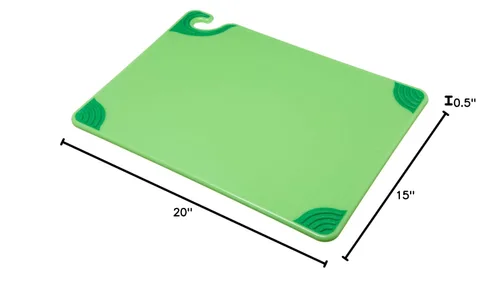 Vista 6 de San Jamar Saf-T-Grip Co-Polymer colección de tabla de cortar, Verde, 1